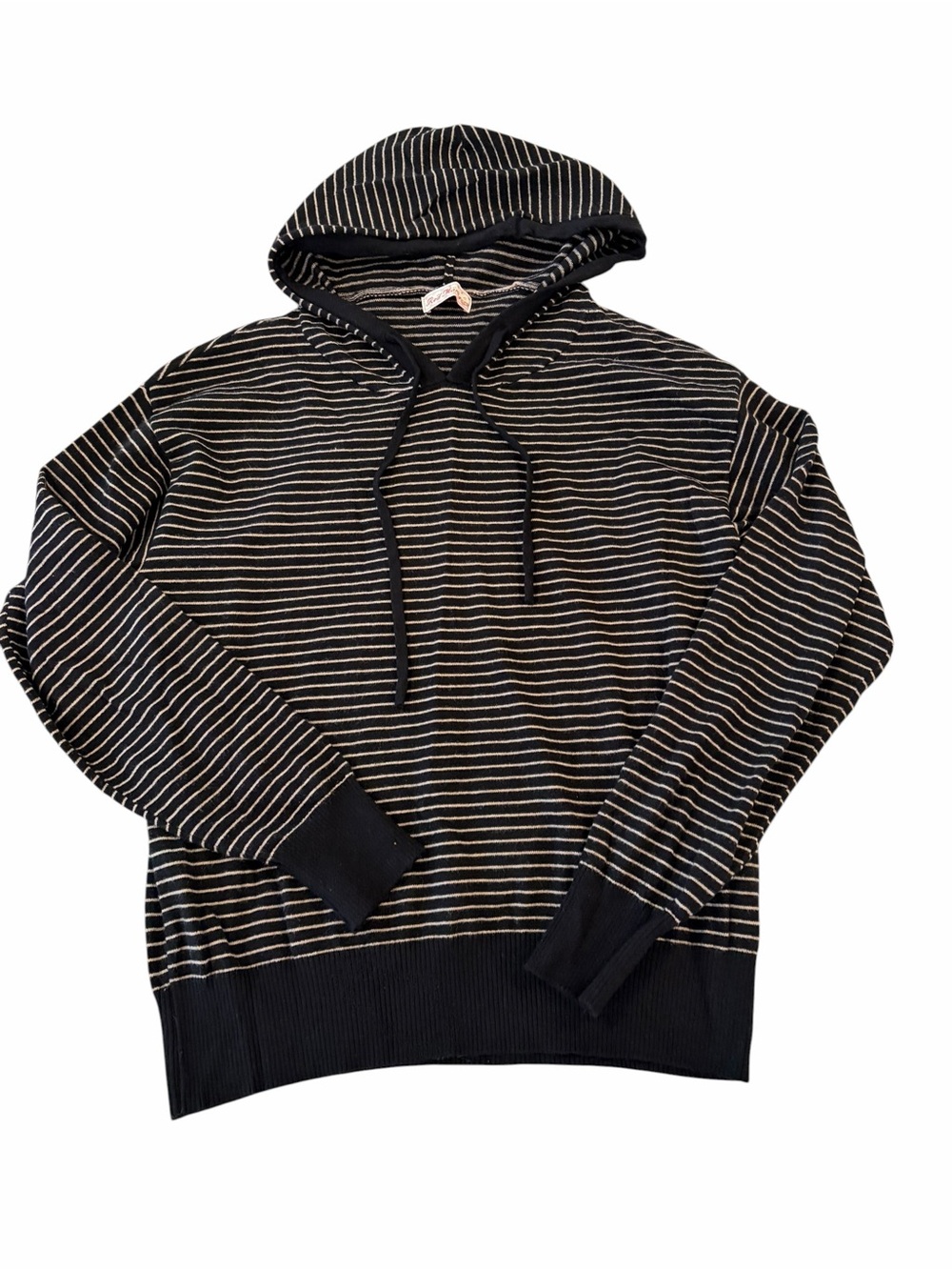 Striped Black & White Hoodie Sweatshirt